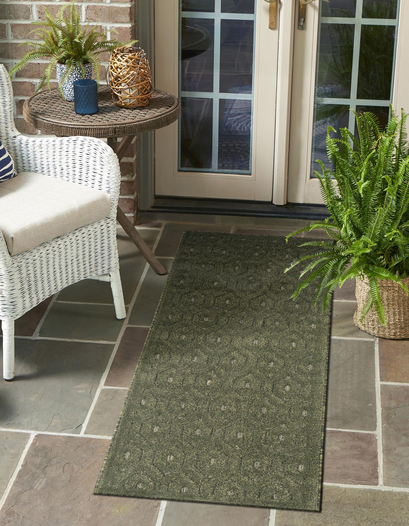 Garden Lattice Charm Collection Area Rug - Arbor (Green)