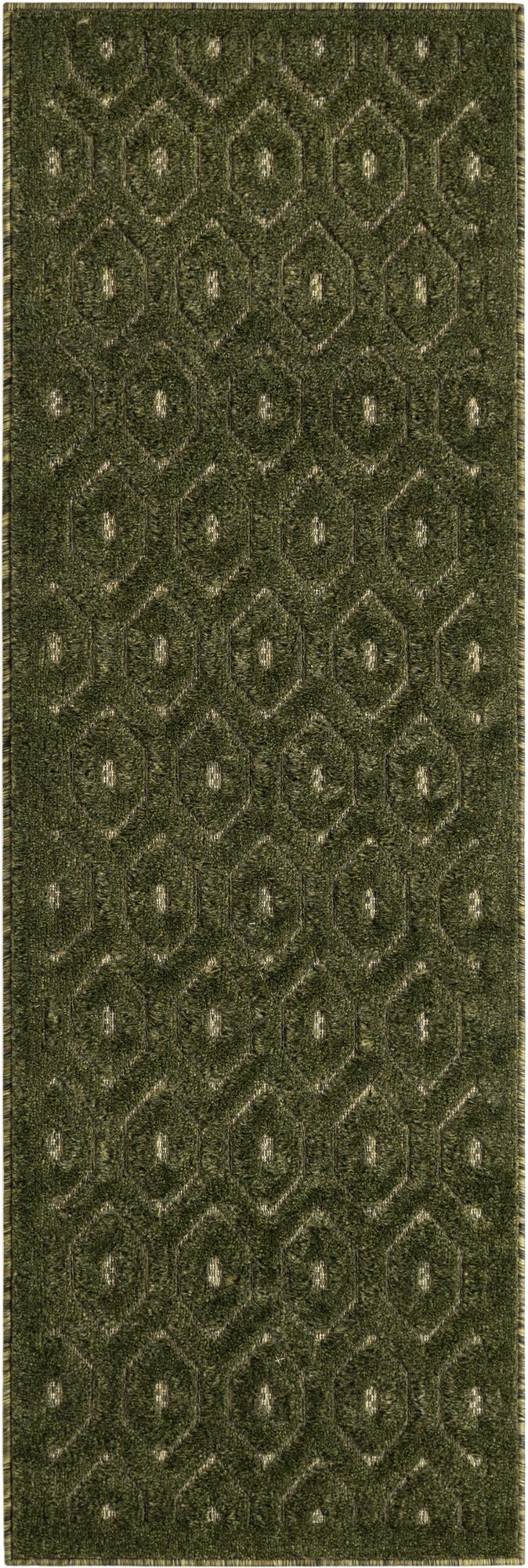 Garden Lattice Charm Collection Area Rug - Arbor (Green) Runner Green  lifestyle 20