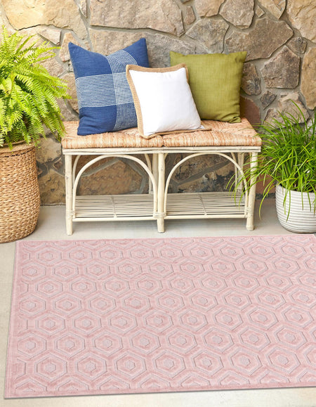 Garden Lattice Charm Collection Area Rug - Arbor (Pink)