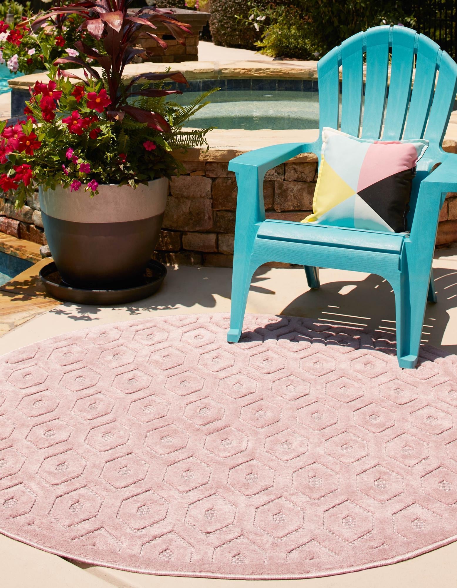 Garden Lattice Charm Collection Area Rug - Arbor (Pink)