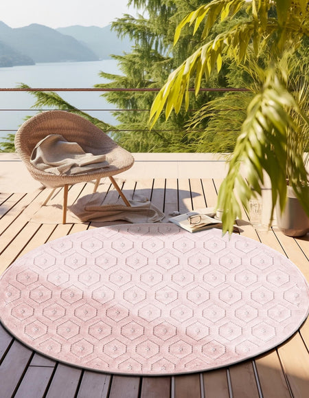 Garden Lattice Charm Collection Area Rug - Arbor (Pink)