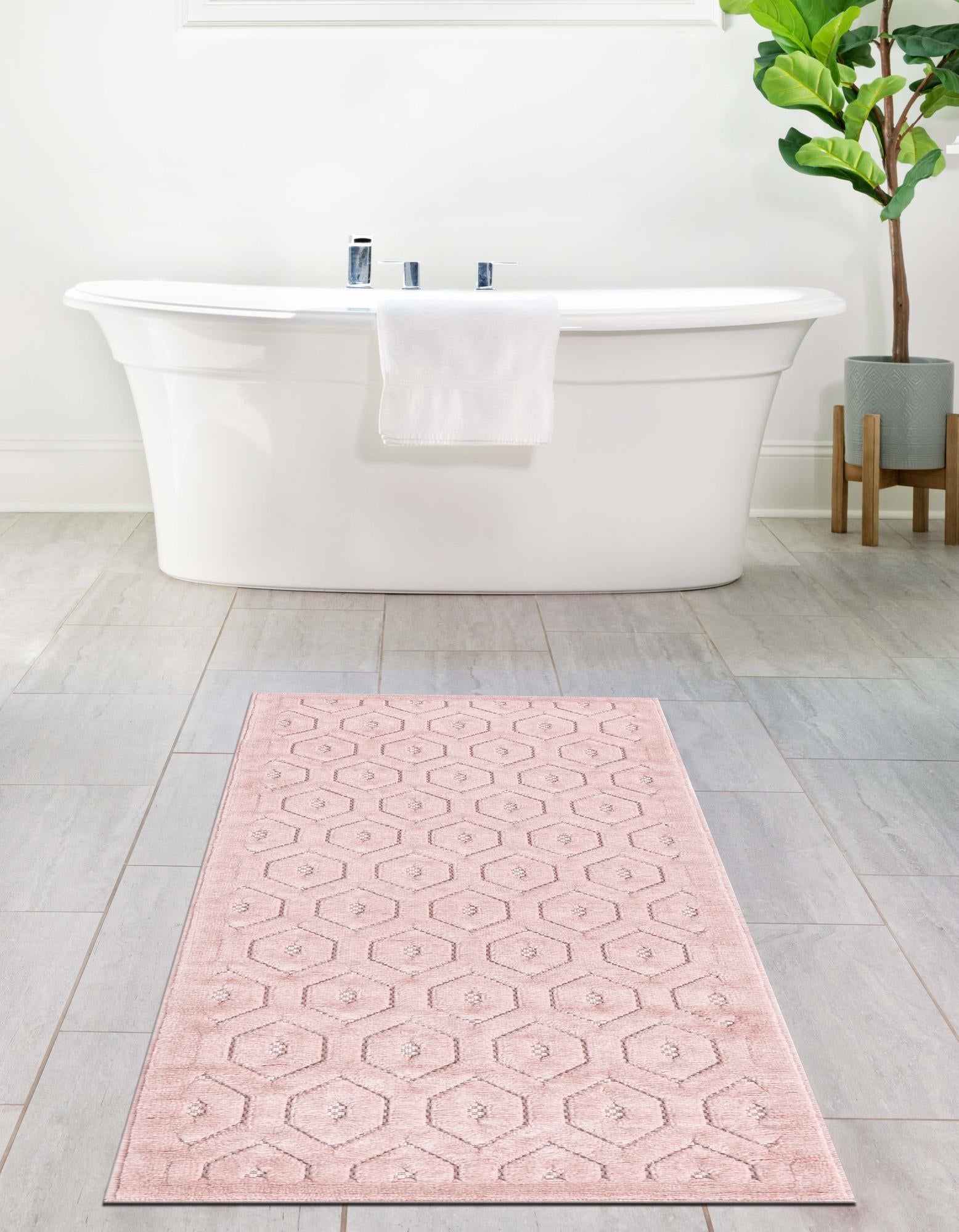 Garden Lattice Charm Collection Area Rug - Arbor (Pink)