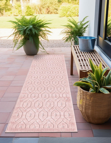 Garden Lattice Charm Collection Area Rug - Arbor (Pink)