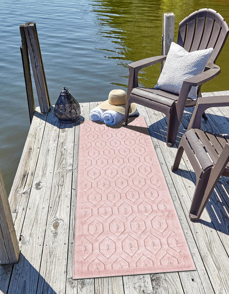 Garden Lattice Charm Collection Area Rug - Arbor (Pink)