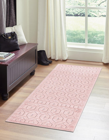 Garden Lattice Charm Collection Area Rug - Arbor (Pink)