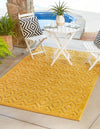 Garden Lattice Charm Collection Area Rug - Arbor (Yellow) Rectangle Yellow  lifestyle 2