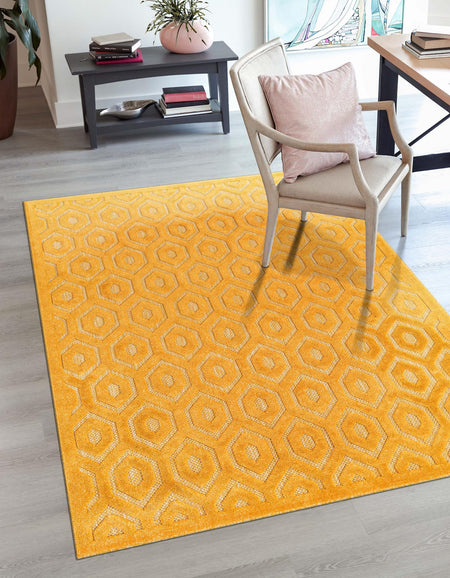 Garden Lattice Charm Collection Area Rug - Arbor (Yellow)