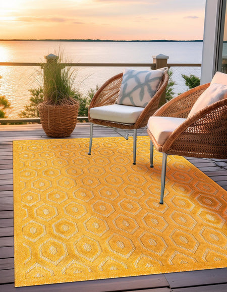 Garden Lattice Charm Collection Area Rug - Arbor (Yellow)