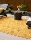 Garden Lattice Charm Collection Area Rug - Arbor (Yellow) Square Yellow  lifestyle 23