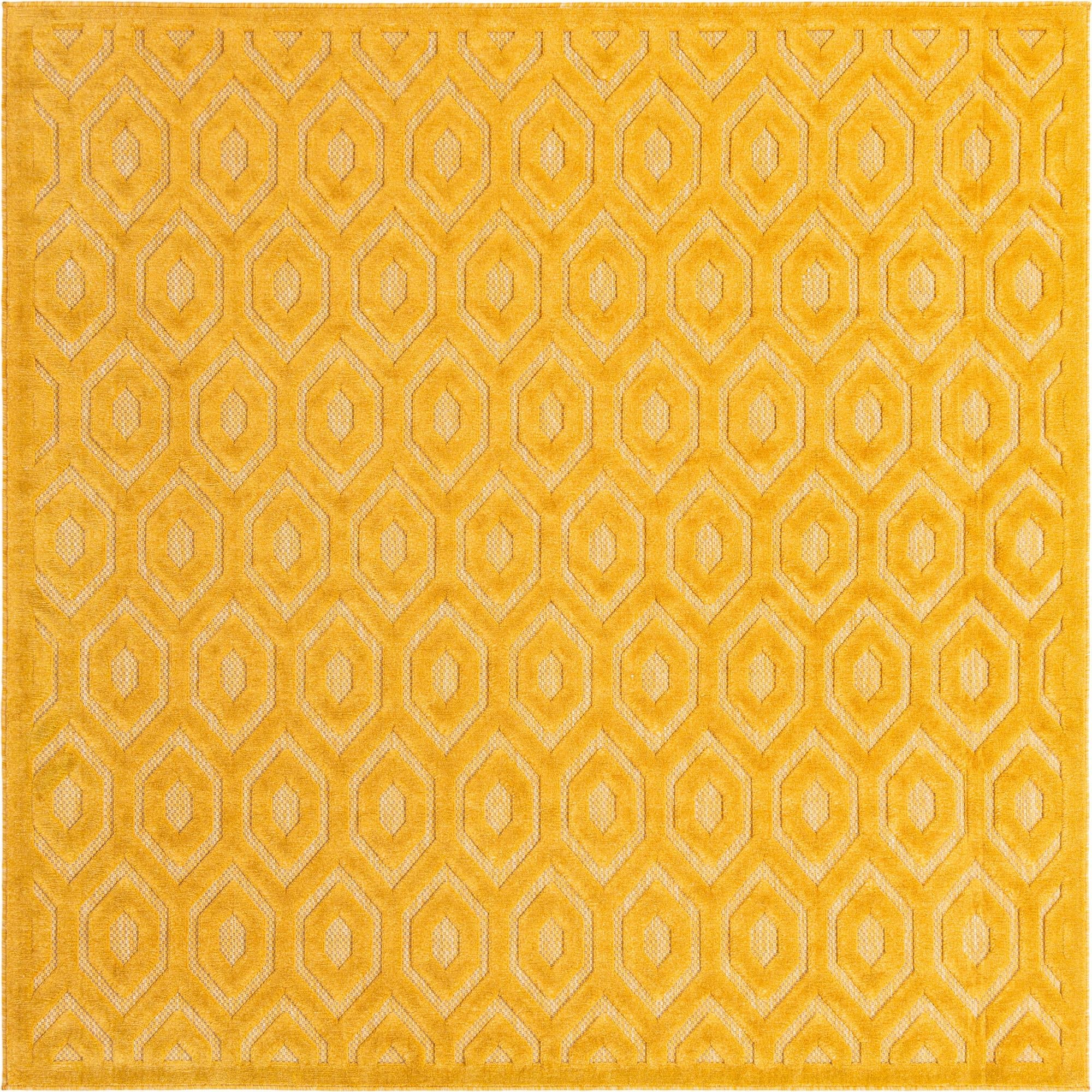 Garden Lattice Charm Collection Area Rug - Arbor (Yellow)