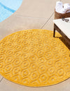 Garden Lattice Charm Collection Area Rug - Arbor (Yellow) Round Yellow  lifestyle 21