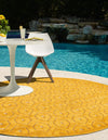 Garden Lattice Charm Collection Area Rug - Arbor (Yellow) Round Yellow  lifestyle 27