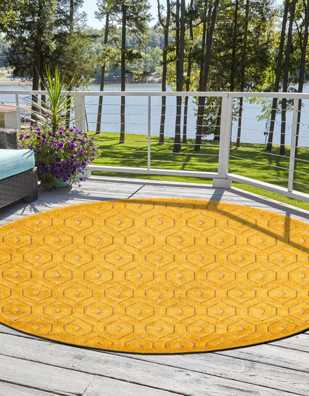 Garden Lattice Charm Collection Area Rug - Arbor (Yellow)