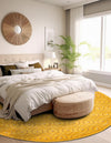 Garden Lattice Charm Collection Area Rug - Arbor (Yellow) Round Yellow  lifestyle 33