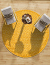 Garden Lattice Charm Collection Area Rug - Arbor (Yellow) Round Yellow  lifestyle 41