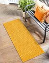 Garden Lattice Charm Collection Area Rug - Arbor (Yellow) Runner Yellow  lifestyle 28