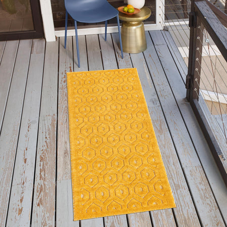 Garden Lattice Charm Collection Area Rug - Arbor (Yellow)