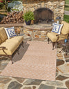 Garden Lattice Charm Collection Area Rug -  Pergola (Beige) Rectangle Beige  lifestyle 6