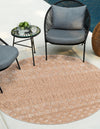 Garden Lattice Charm Collection Area Rug -  Pergola (Beige) Round Beige  lifestyle 18