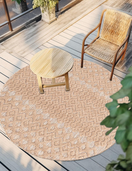 Garden Lattice Charm Collection Area Rug -  Pergola (Beige)