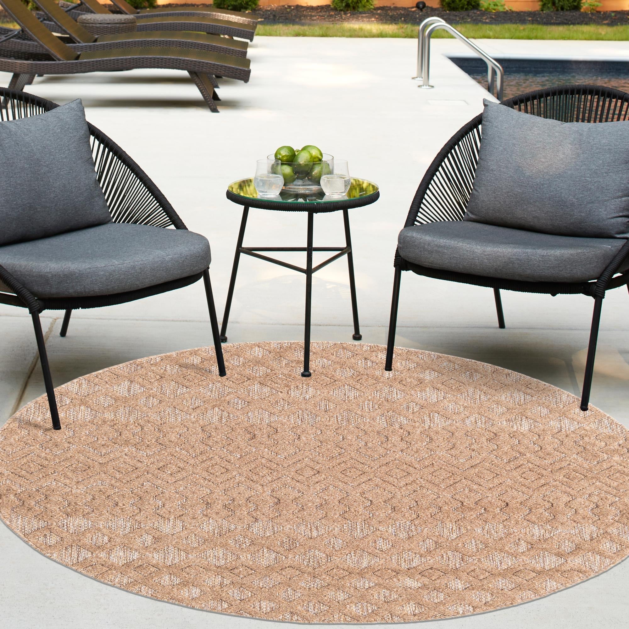 Garden Lattice Charm Collection Area Rug -  Pergola (Beige)