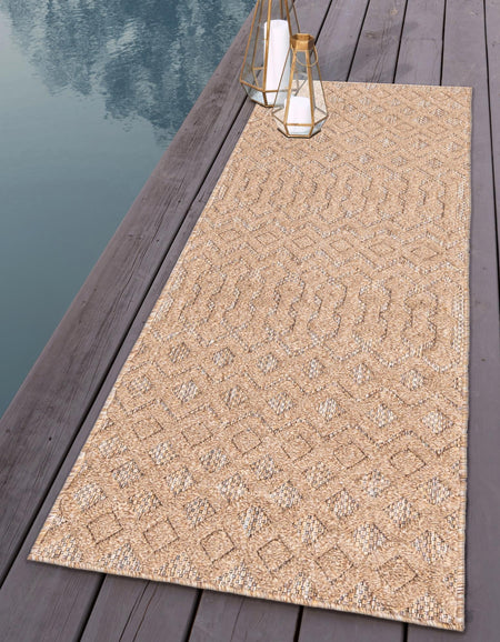 Garden Lattice Charm Collection Area Rug -  Pergola (Beige)