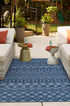 Garden Lattice Charm Collection Area Rug -  Pergola (Navy Blue)