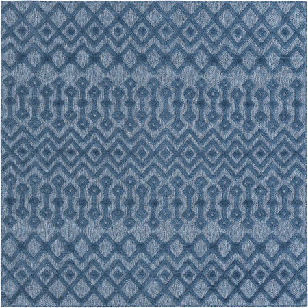 Garden Lattice Charm Collection Area Rug -  Pergola (Navy Blue)