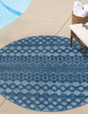 Garden Lattice Charm Collection Area Rug -  Pergola (Navy Blue) Round Navy Blue  lifestyle 21