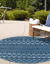 Garden Lattice Charm Collection Area Rug -  Pergola (Navy Blue) Round Navy Blue  lifestyle 24