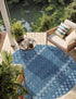 Garden Lattice Charm Collection Area Rug -  Pergola (Navy Blue)