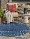 Garden Lattice Charm Collection Area Rug -  Pergola (Navy Blue) Round Navy Blue  lifestyle 31