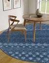 Garden Lattice Charm Collection Area Rug -  Pergola (Navy Blue) Round Navy Blue  lifestyle 37