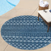 Garden Lattice Charm Collection Area Rug -  Pergola (Navy Blue) Round Navy Blue  lifestyle 49