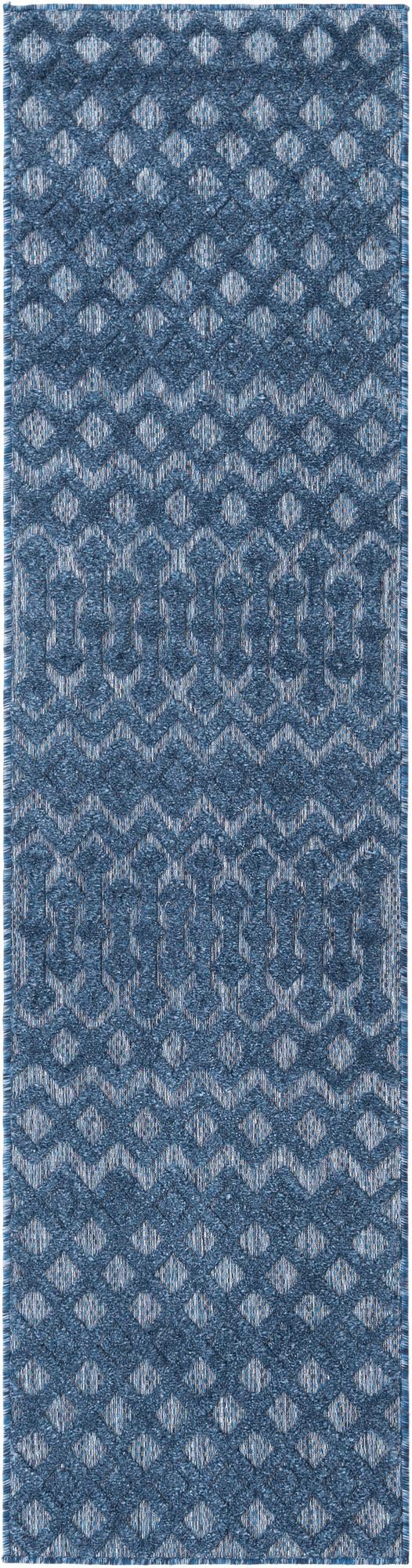 Garden Lattice Charm Collection Area Rug -  Pergola (Navy Blue)