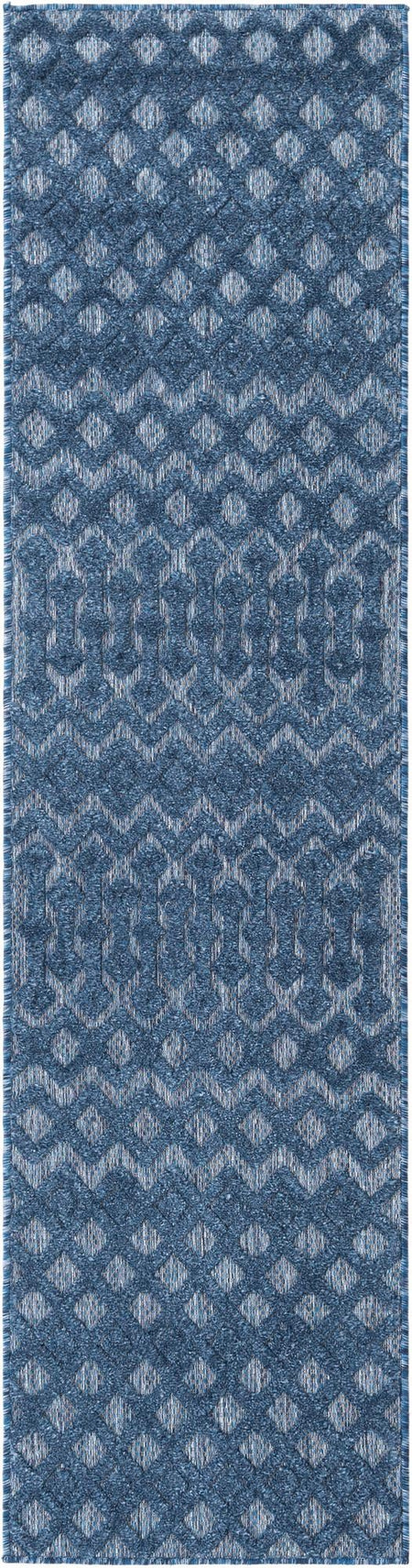 Garden Lattice Charm Collection Area Rug -  Pergola (Navy Blue)