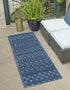 Garden Lattice Charm Collection Area Rug -  Pergola (Navy Blue)