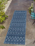 Garden Lattice Charm Collection Area Rug -  Pergola (Navy Blue)