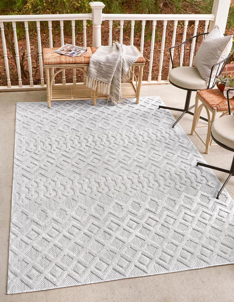 Garden Lattice Charm Collection Area Rug -  Pergola (Grey) Rectangle Grey  lifestyle 2