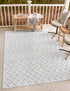 Garden Lattice Charm Collection Area Rug -  Pergola (Grey)