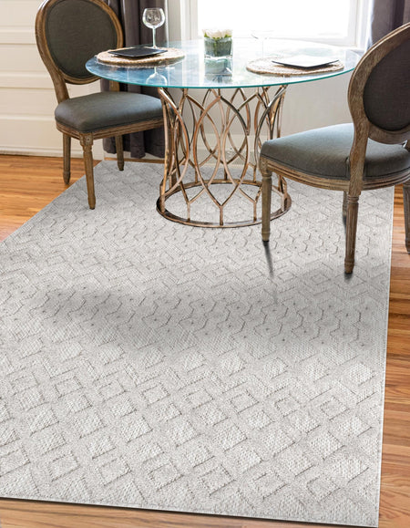 Garden Lattice Charm Collection Area Rug -  Pergola (Grey)