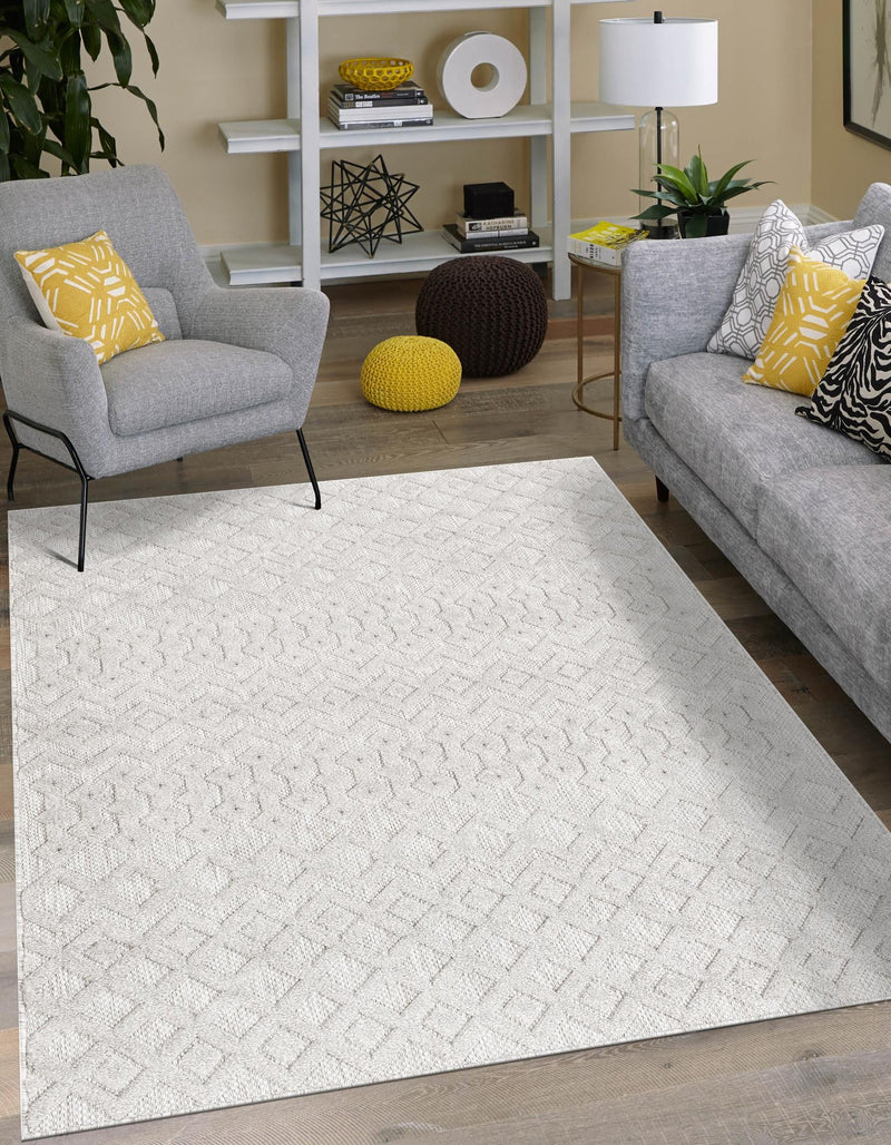 Garden Lattice Charm Collection Area Rug -  Pergola (Grey) Rectangle Grey  lifestyle 11