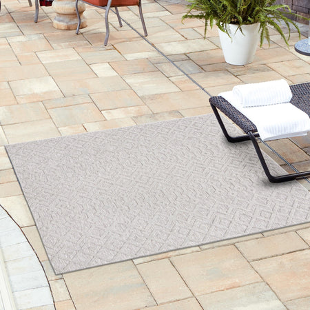 Garden Lattice Charm Collection Area Rug -  Pergola (Grey)