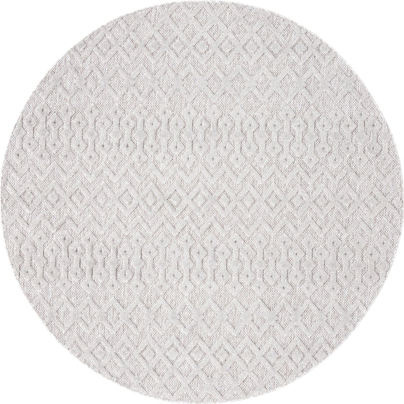 Garden Lattice Charm Collection Area Rug -  Pergola (Grey) Round Grey  lifestyle 18