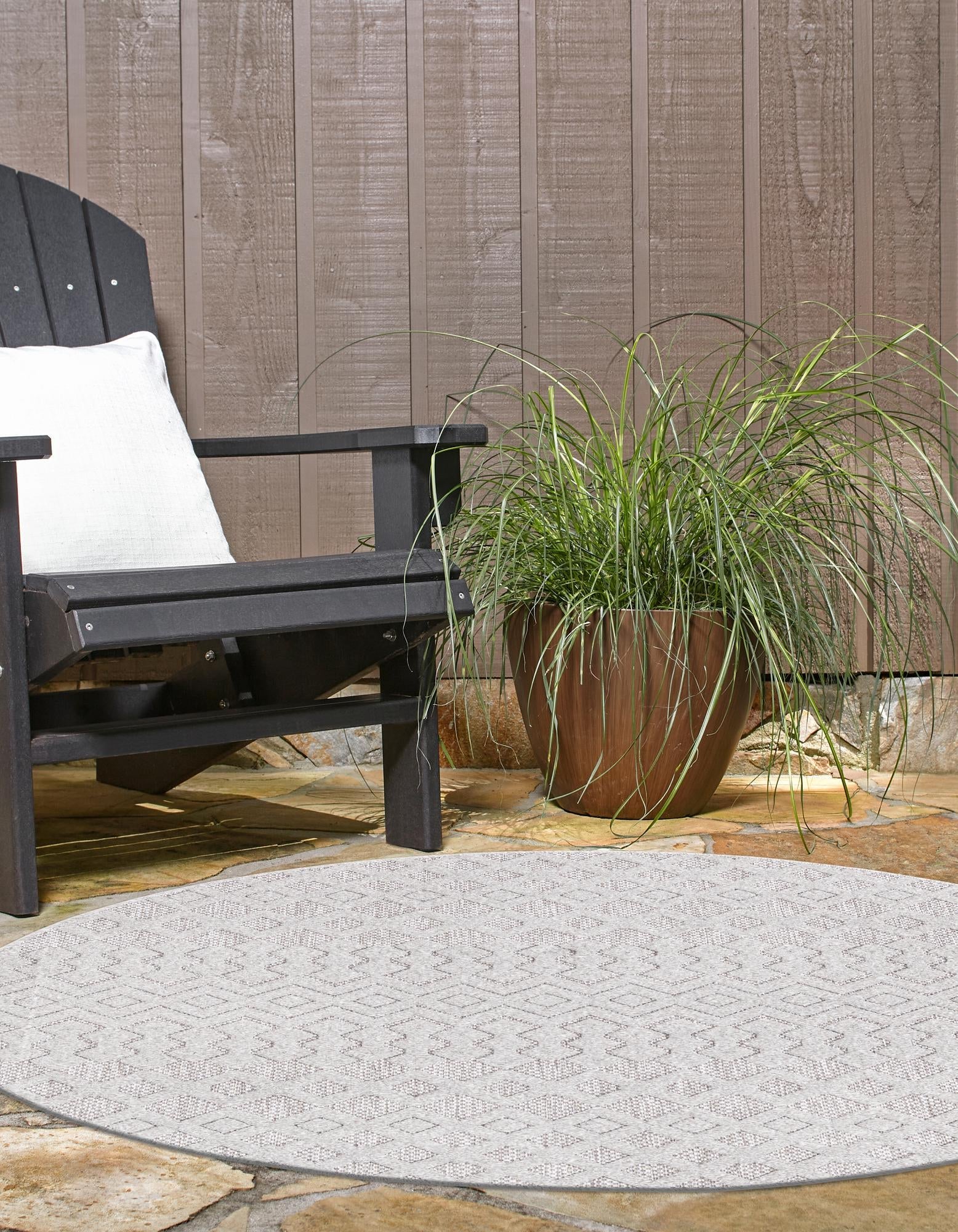 Garden Lattice Charm Collection Area Rug -  Pergola (Grey)