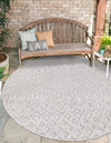 Garden Lattice Charm Collection Area Rug -  Pergola (Grey) Round Grey  lifestyle 37