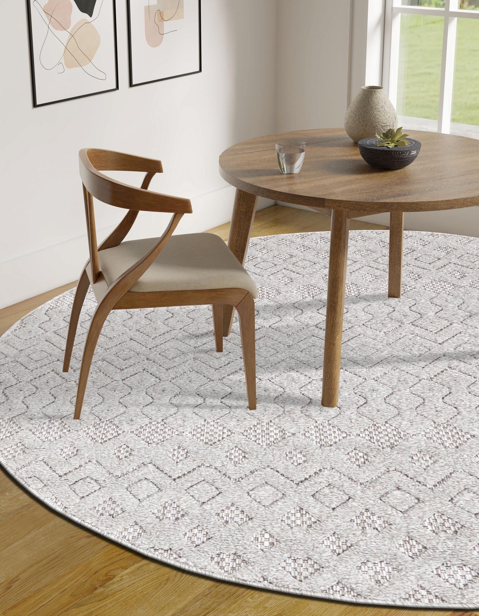 Garden Lattice Charm Collection Area Rug -  Pergola (Grey)