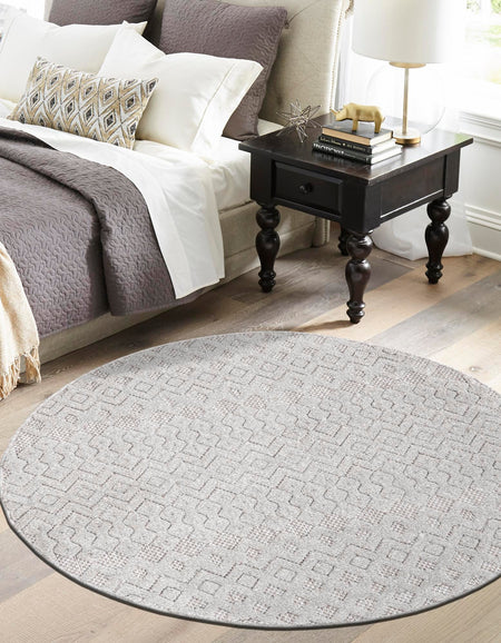 Garden Lattice Charm Collection Area Rug -  Pergola (Grey)