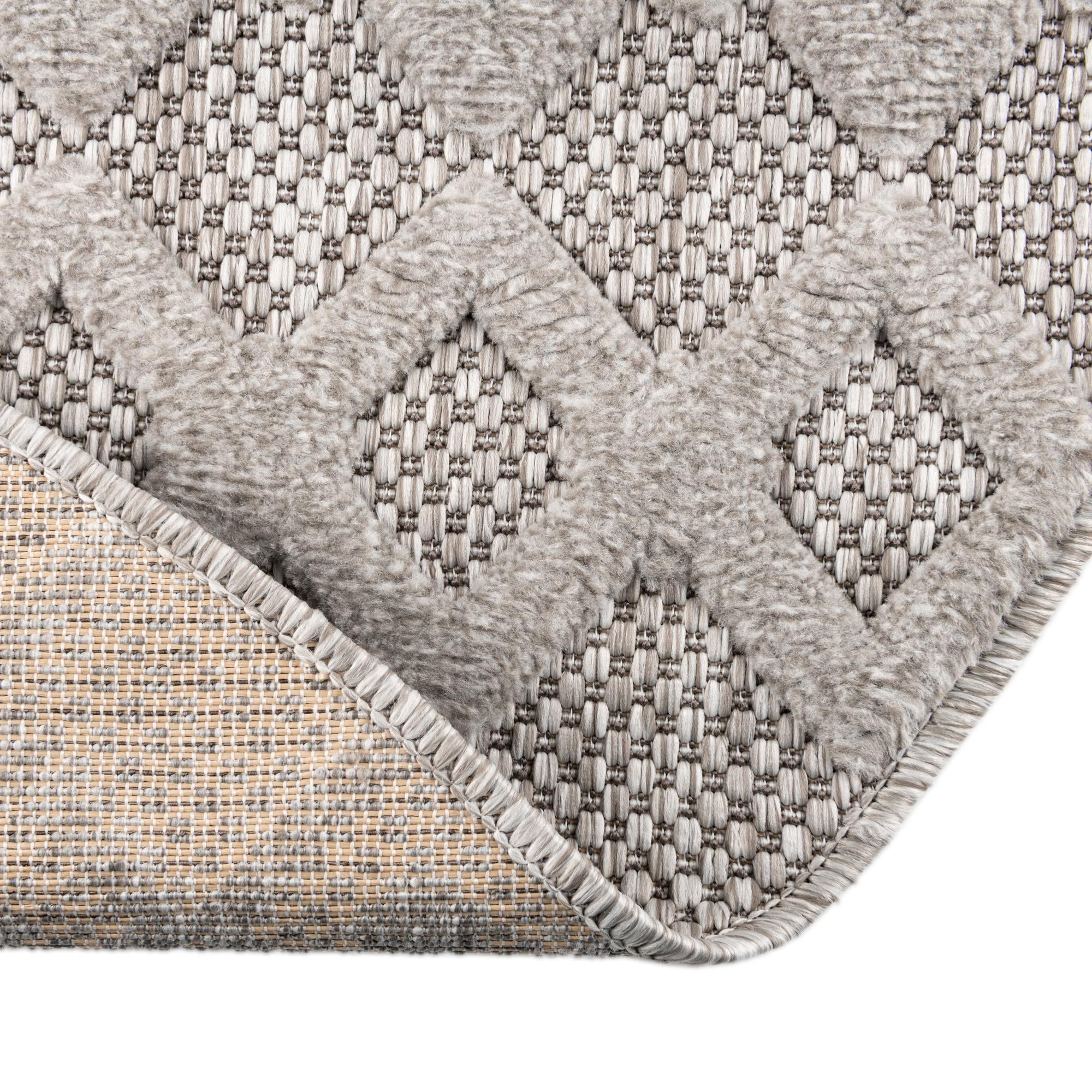 Garden Lattice Charm Collection Area Rug -  Pergola (Grey)