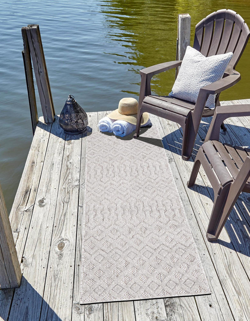 Garden Lattice Charm Collection Area Rug -  Pergola (Grey) Runner Grey  lifestyle 30